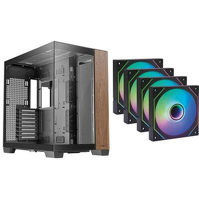 Antec C8 Wood - Noir + 4 ventilateurs Fox Spirit LightFlow ARGB
