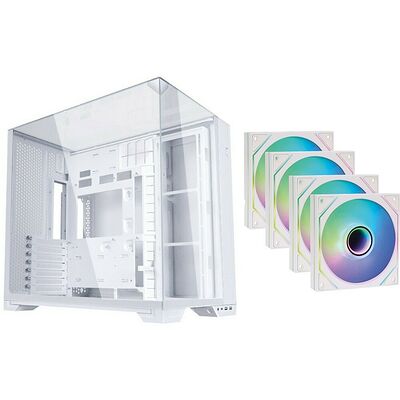 Lian Li O11 Vision Compact - Blanc + 4 ventilateurs Fox Spirit LightFlow ARGB