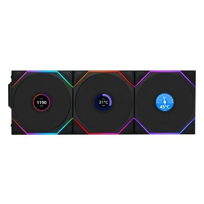 Lian Li Uni TL-LCD Wireless Reverse 140 (Pack de 3) - Noir