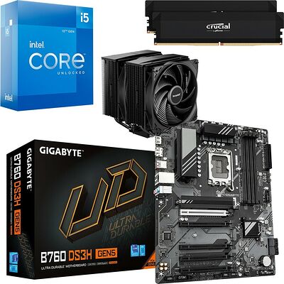 Kit évo Core i5-12600K + B760 DS3H GEN5 + Pure Rock Pro 3 Black + 32 Go