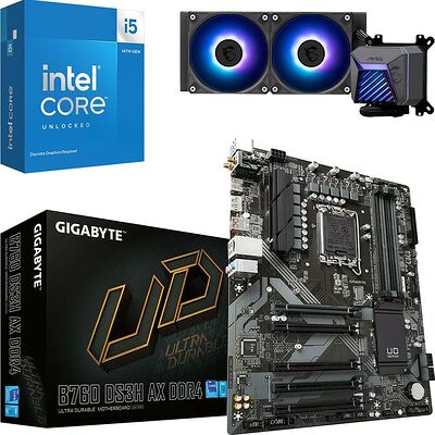 Trio Intel Core i5-14600KF + GIGABYTE B760 DS3H AX DDR4 + CORELIQUID A15 240