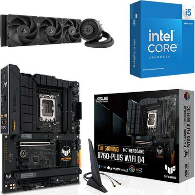 Trio Intel Core i5-14600KF + TUF B760-PLUS WIFI DDR4 + Freezer III Pro 360