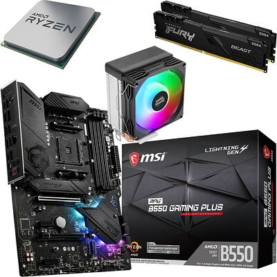 Kit évo Ryzen 5 5500 (Tray) + MSI B550 GAMING PLUS + MCPU-X2 + 16 Go