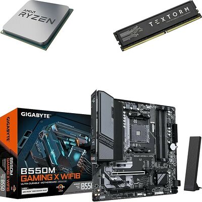 Kit évo AMD Ryzen 7 5700X (Tray) + B550M GAMING X WIFI6 + 16 Go