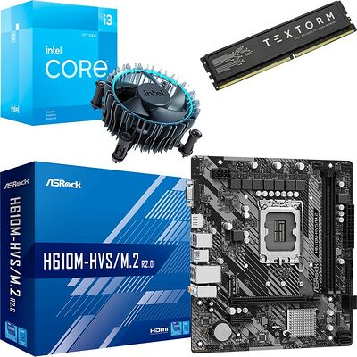 Kit évo Intel Core i3-12100F + H610M-HVS/M.2 R2.0 DDR4 + 16 Go