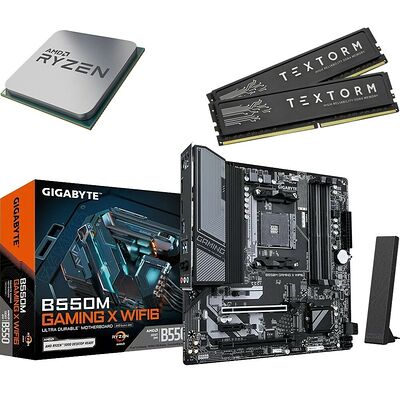 Kit évo AMD Ryzen 7 5700X (Tray) + B550M GAMING X WIFI6 + 32 Go