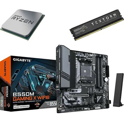 Kit évo AMD Ryzen 7 5700X (Tray) + B550M GAMING X WIFI6 + 16 Go