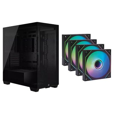 Corsair 3500X - Noir + 4 ventilateurs Fox Spirit LightFlow ARGB
