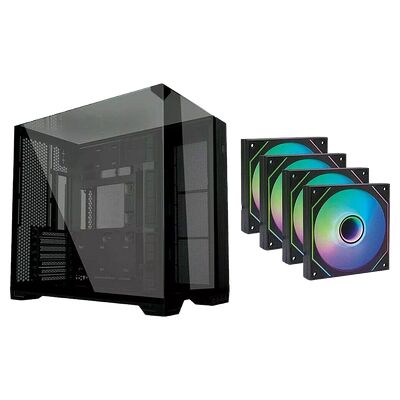 Lian Li O11 Vision Compact - Noir + 4 ventilateurs Fox Spirit LightFlow ARGB