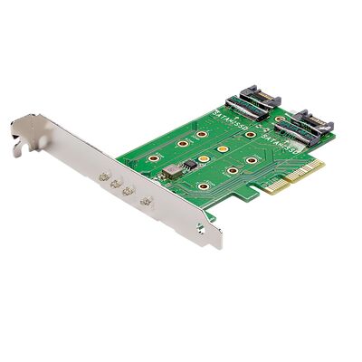 Startech Carte contrôleur M.2 - PCI-Express - 3 ports (+ 2 SATA)