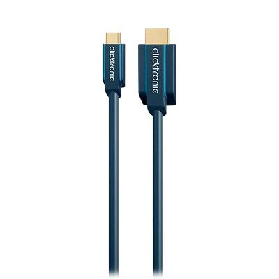 Clicktronic Câble USB-C / HDMI - Bleu - 1 m