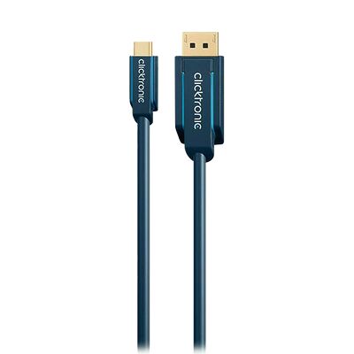 Clicktronic Câble USB-C / DisplayPort - Bleu - 1 m