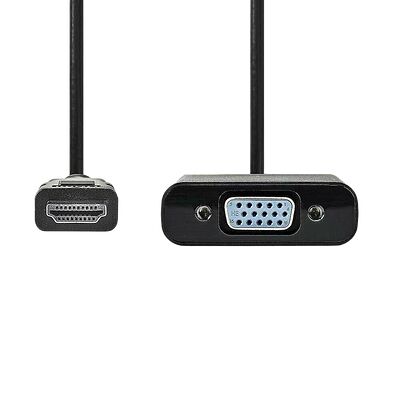 Nedis Câble HDMI vers VGA - Noir - 20 cm
