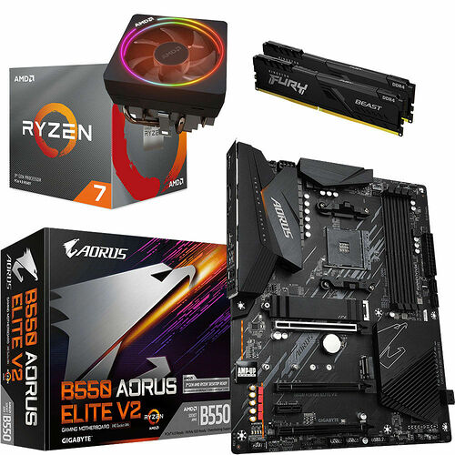 Kit Vo Ryzen 3800X Gigabyte B550 AORUS ELITE V2 16 Go New