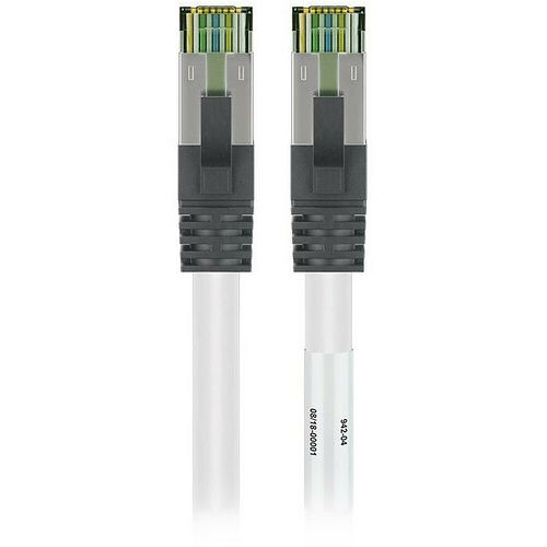 Câble ethernet RJ45 Cat 8.1 S/FTP - Blanc - 10 mètres - Goobay