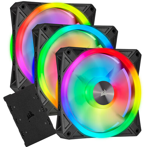Corsair QL120 RGB - Noir - 120 mm (Pack de 3) + Lighting Node Core