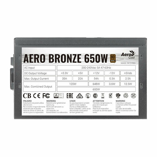 Aerocool Aero Bronze - 650W