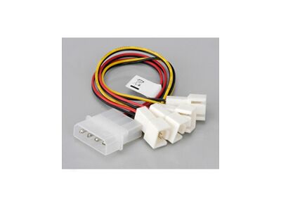 Câble Molex vers 4 x connecteurs 3 broches ventilateur - 15 cm - Akasa