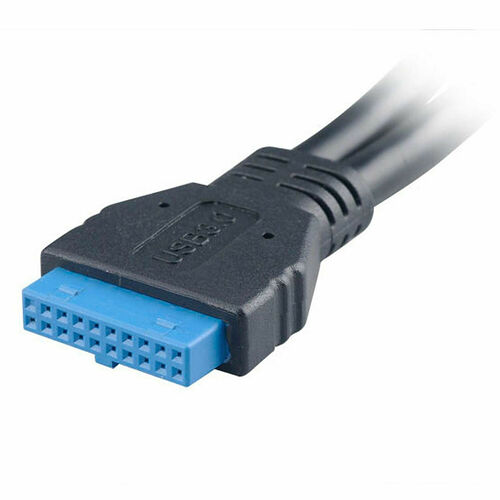 Câble adaptateur USB 3.0 interne vers 2 x USB 3.0 externe Akasa - 15 cm