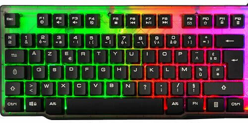 The G-Lab Keyz Neon clavier USB AZERTY Français Noir