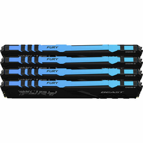 DDR4 Kingston Fury Beast RGB - 64 Go (4 x 16 Go) 3200 MHz - CAS 16