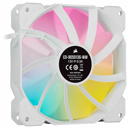Corsair SP120 RGB Elite - Blanc - 120 mm (Pack de 3) + Lighting Node Core