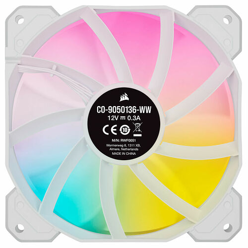 Corsair SP120 RGB Elite - Blanc - 120 mm (Pack de 3) + Lighting Node Core