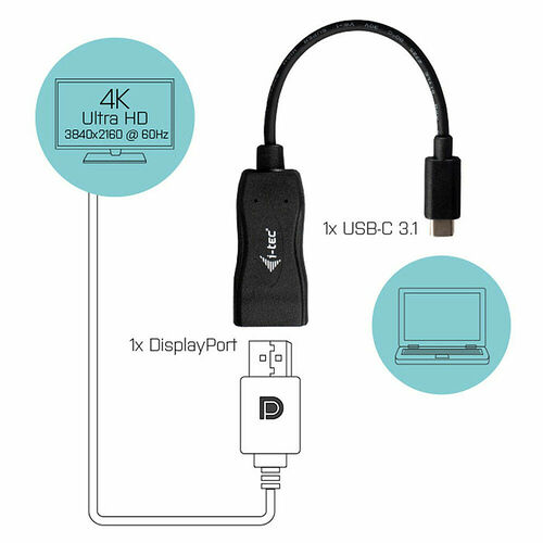 i-tec Adaptateur USB-C / DisplayPort (mâle/femelle)