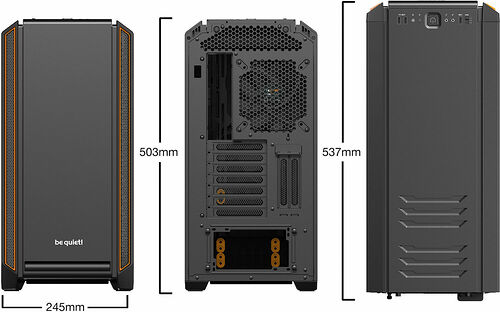 be quiet! Silent Base 601 Window - Noir/Orange