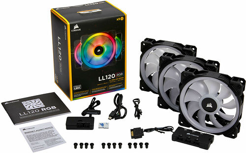Corsair LL120 RGB - 120 mm (Pack de 3) + Contrôleur et Hub RGB