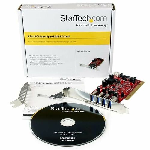 Startech Carte contrôleur USB 3.0 - 4 ports - PCI