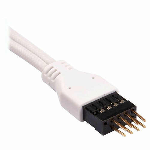 Corsair Kit d'extension gainé pour panneau avant - Blanc - 30 cm