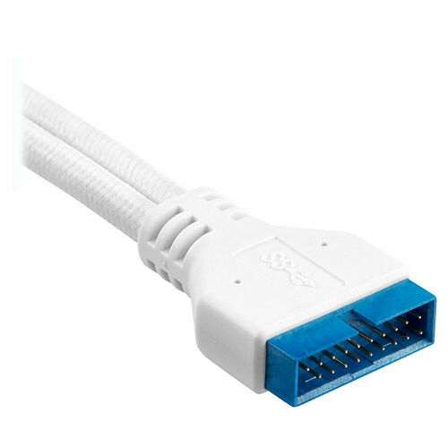 Corsair Kit d'extension gainé pour panneau avant - Blanc - 30 cm