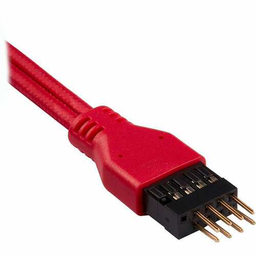 Kit d'extension gainé pour panneau avant (30 cm) - Rouge - Corsair