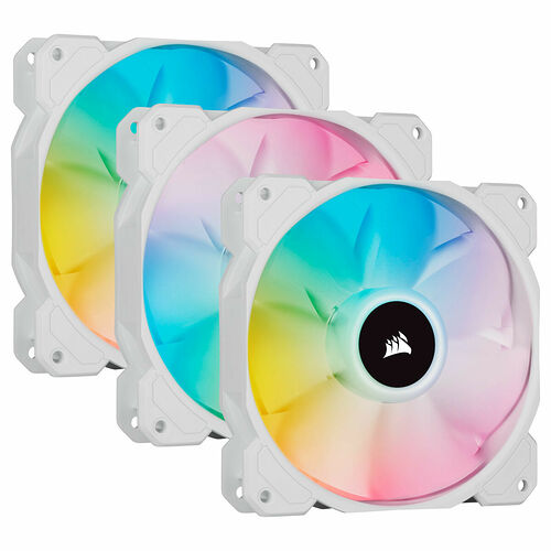 Corsair SP120 RGB Elite - Blanc - 120 mm (Pack de 3) + Lighting Node Core