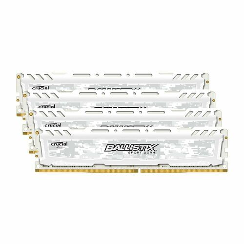 DDR4 Ballistix Sport LT, Blanc, 16 Go (4 x 4 Go), 2400 MHz, CAS 16