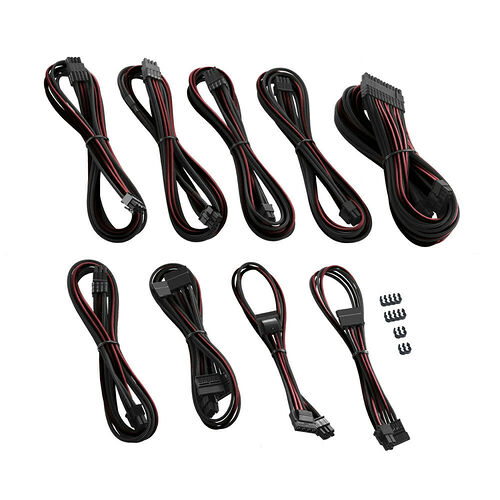CableMod PRO ModMesh C-Series AXi, HXi & RM - Noir / Rouge sang
