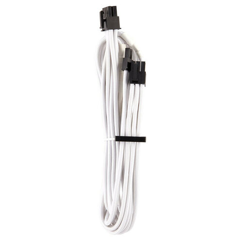 Câble gainé 1 x PCI-E 6+2 broches Corsair - 65 cm - Blanc