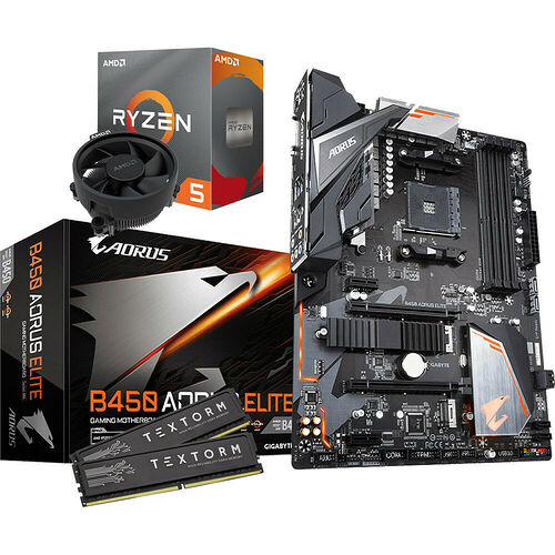 Kit évo Ryzen 5 3500X (3.6 GHz) + Gigabyte B450 AORUS Elite + 16 Go