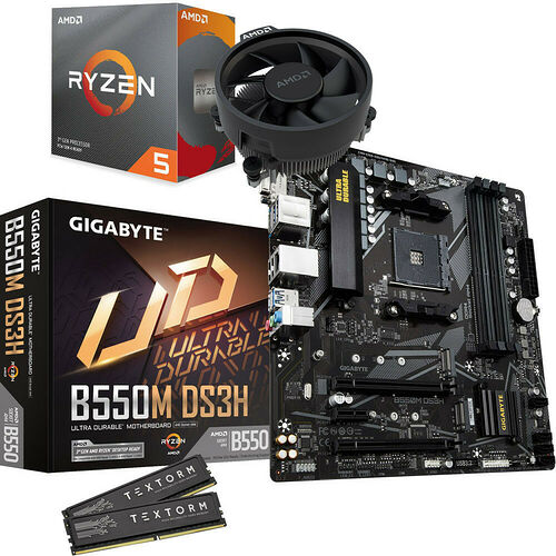 AMD Ryzen 5 5600G - Gigabyte B550 - RAM 16 Go 3200 MHz - Kit upgrade PC   sur