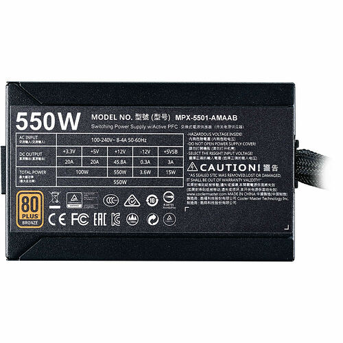 Cooler Master MasterWatt 550 TUF Gaming Edition, 550W