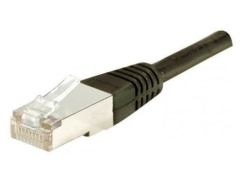 Câble ethernet RJ45 Cat.6 - Blindé - Noir - 50 cm
