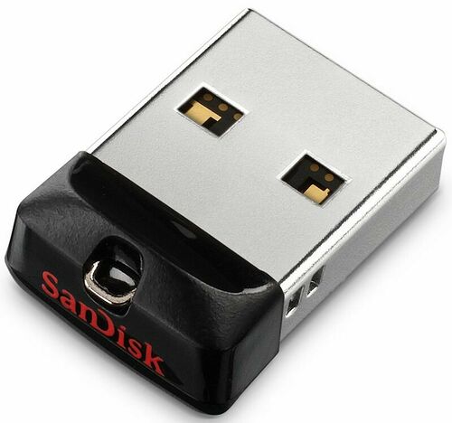 Clé USB 2.0 Sandisk Cruzer Fit, 16 Go, Noire