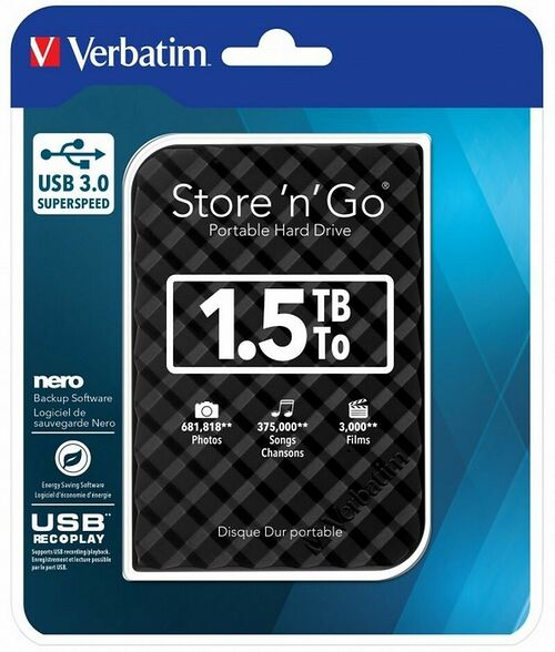 Verbatim Store 'n' Go, 1.5 To, Noir