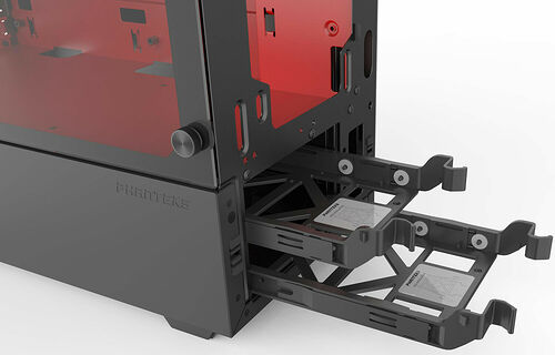 Phanteks Eclipse P300 Tempered Glass - Noir/Rouge