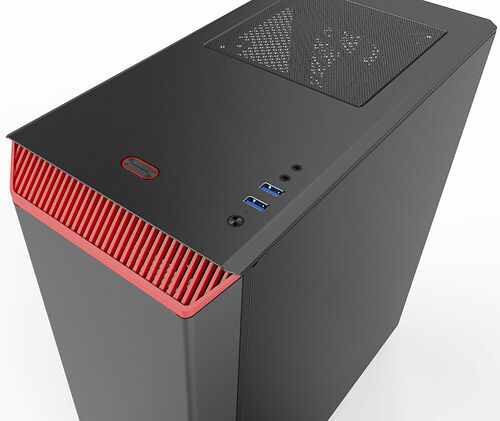 Phanteks Eclipse P300 Tempered Glass - Noir/Rouge