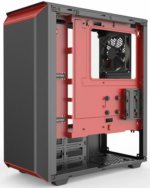 Phanteks Eclipse P300 Tempered Glass - Noir/Rouge