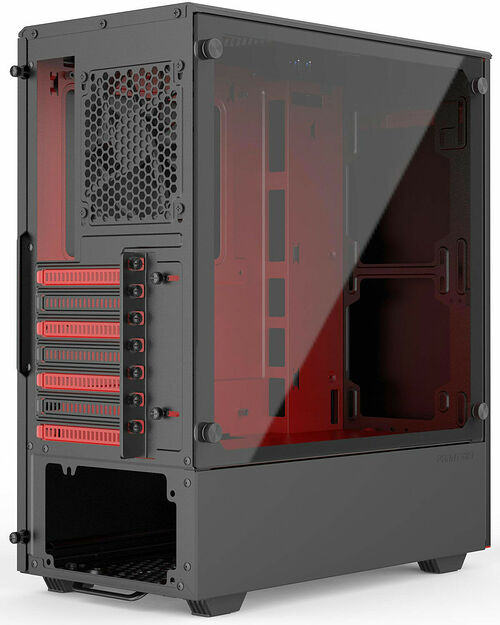 Phanteks Eclipse P300 Tempered Glass - Noir/Rouge