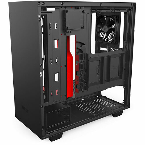 NZXT H500i, Noir mat/Rouge