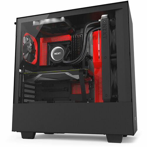 NZXT H500i, Noir mat/Rouge
